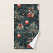 Motif des ornements et cadeaux de Noël (Serviette à main)
