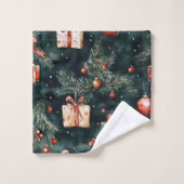 Motif des ornements et cadeaux de Noël (Gant de toilette)