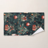 Motif des ornements et cadeaux de Noël (Serviette à main)
