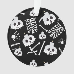 Motif des os crâniens de squelette d'Halloween