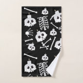 Motif des os crâniens de squelette d'Halloween (Serviette à main)