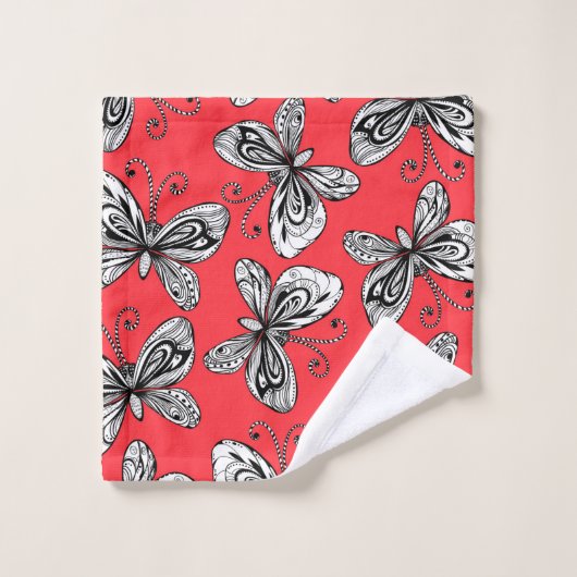 Motif des papillons de Doodle (Gant de toilette)