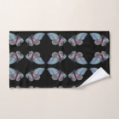 Motif des papillons exotiques de couleur rose bleu (Serviette à main)