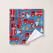 Motif des pompiers des pompiers des chiens dalmate (Gant de toilette)