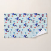 Motif des rennes, des arbres de Noël et des flocon (Serviette à main)