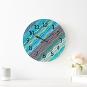 Motif des vagues Abstraites vintages | Horloge mur (Maison)