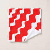 Motif des vagues blanches et rouges (Gant de toilette)