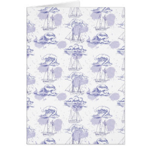 Motif des vagues et des navires aquarelles