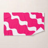 Motif des vagues inclinées rose et blanc (Serviette à main)