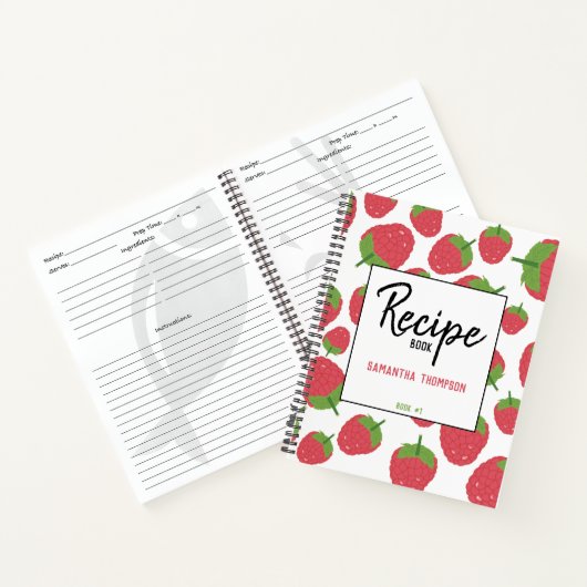 Motif d'été de framboise Recette livre de recettes (Intérieur)