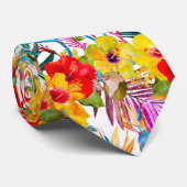 Motif d'été de l'Hibiscus tropical Cravate (Roulé)