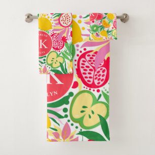 Motif d'été pour le Monogramme de fruits tropicaux