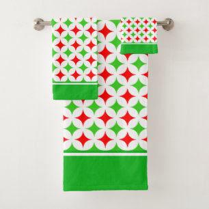 Motif d'étoile en diamant vert et rouge sur fond b