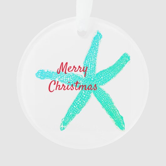 Motif d'étoiles de mer Rouge Vert Joyeux Noël (devant)