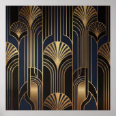 Motif d'éventail doré Art Déco luxueux (Devant)