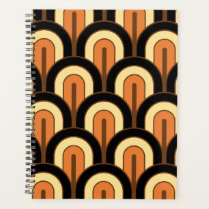 Motif d'éventail géométrique dégradé rétro