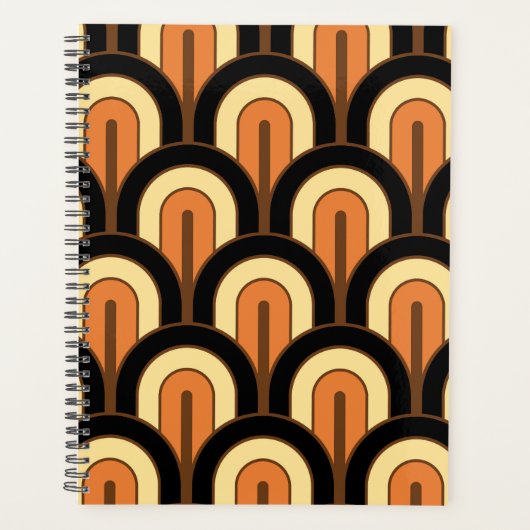 Motif d'éventail géométrique dégradé rétro (Devant)
