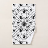 Motif d'Halloween Black White araignées (Serviette à main)