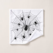 Motif d'Halloween Black White araignées (Gant de toilette)