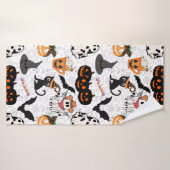 Motif d'Halloween. Éffrayant et mignon (Serviette de bain)
