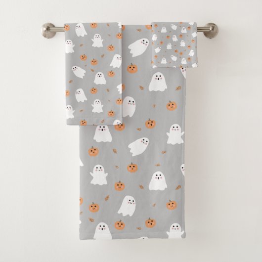 Motif d'Halloween gris et gris Citrouille (En situation)
