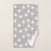 Motif d'Halloween gris et gris Citrouille (Serviette à main)