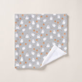 Motif d'Halloween gris et gris Citrouille (Gant de toilette)