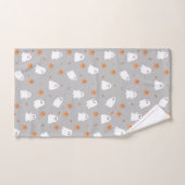 Motif d'Halloween gris et gris Citrouille (Serviette à main)