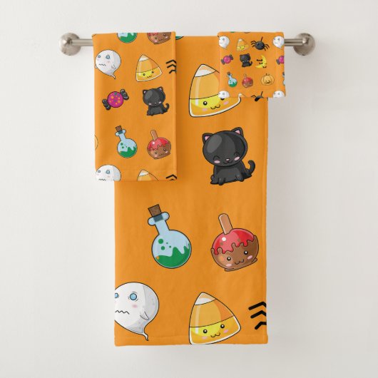 Motif d'Halloween mignon avec arrière - plan orang (En situation)