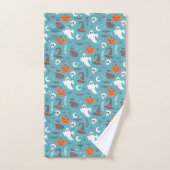 Motif d'Halloween Turquoise amusant (Serviette à main)