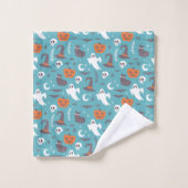 Motif d'Halloween Turquoise amusant (Gant de toilette)