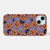 Motif d'Halloween violet Jack-O-lanterne (Verso Horizontal)