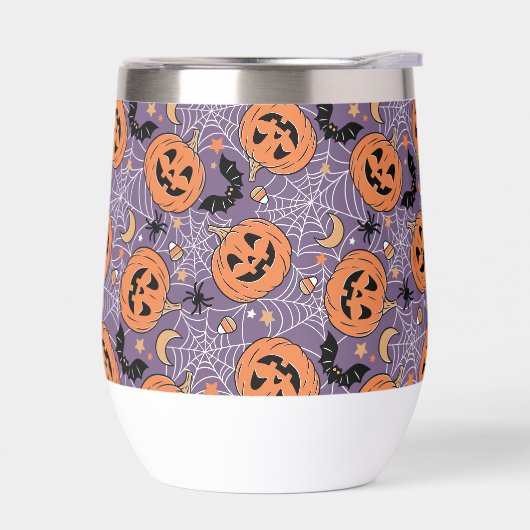 Motif d'Halloween violet Jack-O-lanterne (Gauche)