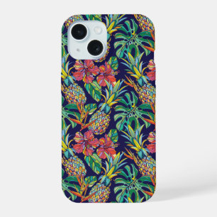 Motif d'hibiscus à ananas tropicaux