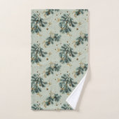 Motif d'hiver de Pinecone bleu et Brown (Serviette à main)