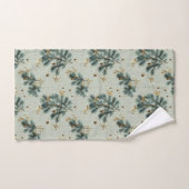 Motif d'hiver de Pinecone bleu et Brown (Serviette à main)