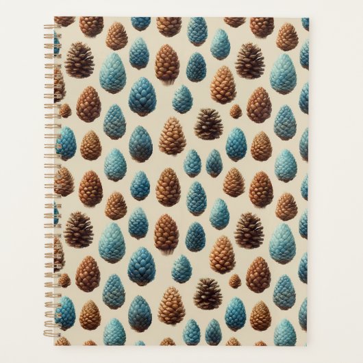 Motif d'hiver de Pinecone bleu et Brown (Devant)