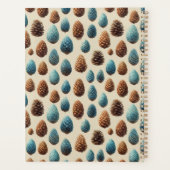 Motif d'hiver de Pinecone bleu et Brown (Dos)
