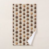 Motif d'hiver Rustique Brown Pine Cône (Serviette à main)