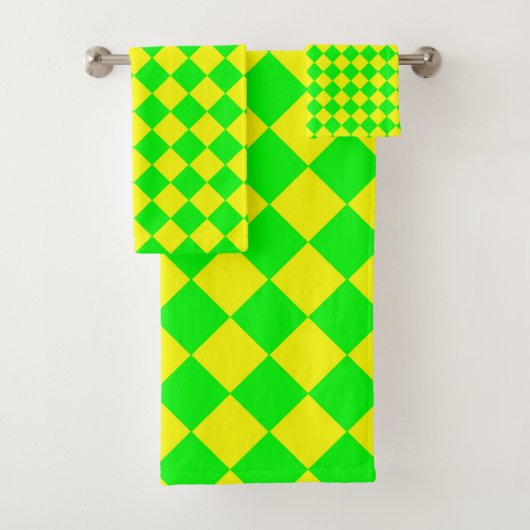 Motif diamant à carreaux jaune vert (En situation)