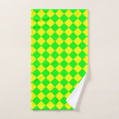 Motif diamant à carreaux jaune vert (Serviette à main)