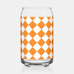 Motif diamant à carreaux orange et blanc