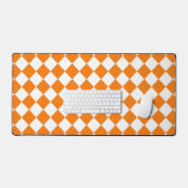 Motif diamant à carreaux orange et blanc (Clavier et souris)
