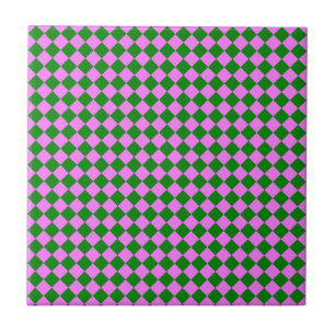 Motif diamant à carreaux rose vert