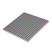 Motif diamant à carreaux rose vert (Côté)