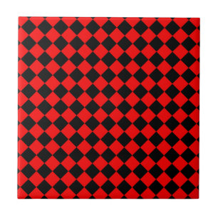 Motif diamant à carreaux rouge et noir