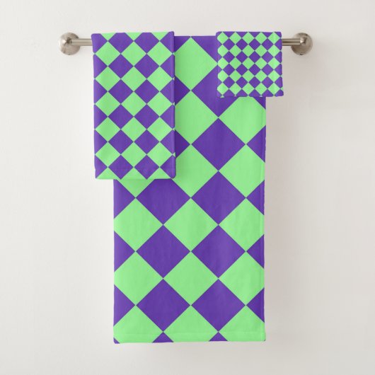 Motif diamant à carreaux violet vert (En situation)
