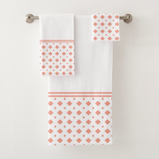 Motif diamant abricot et blanc (En situation)