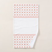 Motif diamant abricot et blanc (Serviette à main)