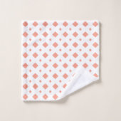 Motif diamant abricot et blanc (Gant de toilette)